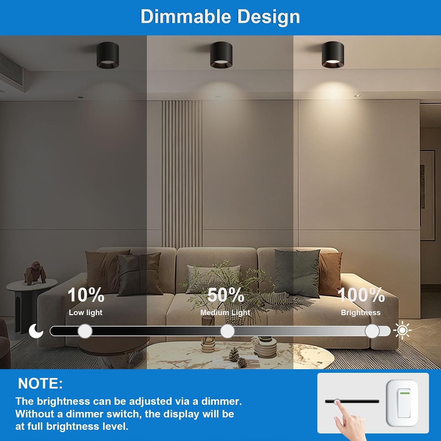 Modern Flush Mount Ceiling Light | 4.8" LED Cylinder Fixture for Hallway, 5CCT 3000K-6000K Dimmable, CRI90+