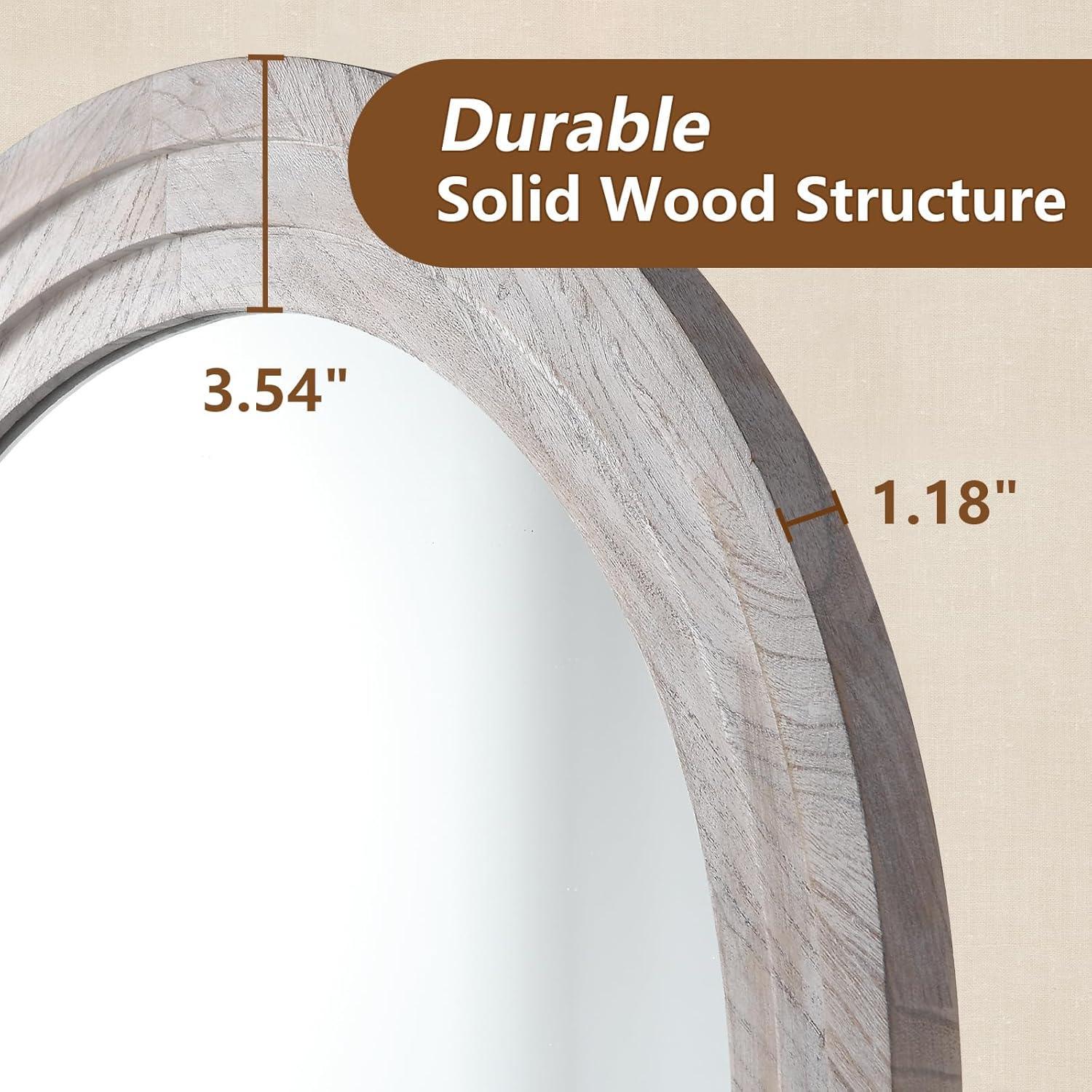 Arched Full Length Mirror with Solid Wood Frame