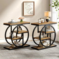 Wood/Metal Side Storage Table
