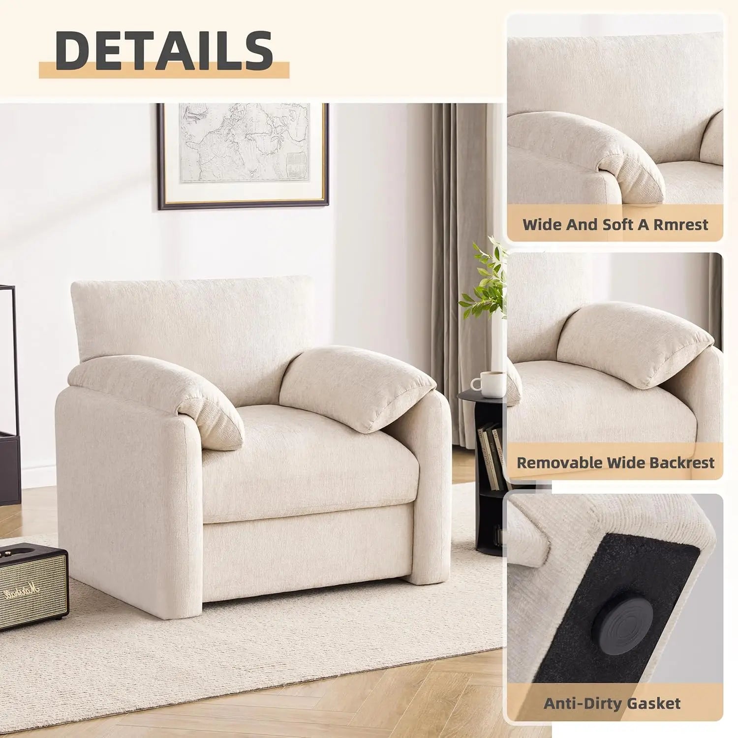 Chenille Lounge Reading Chair