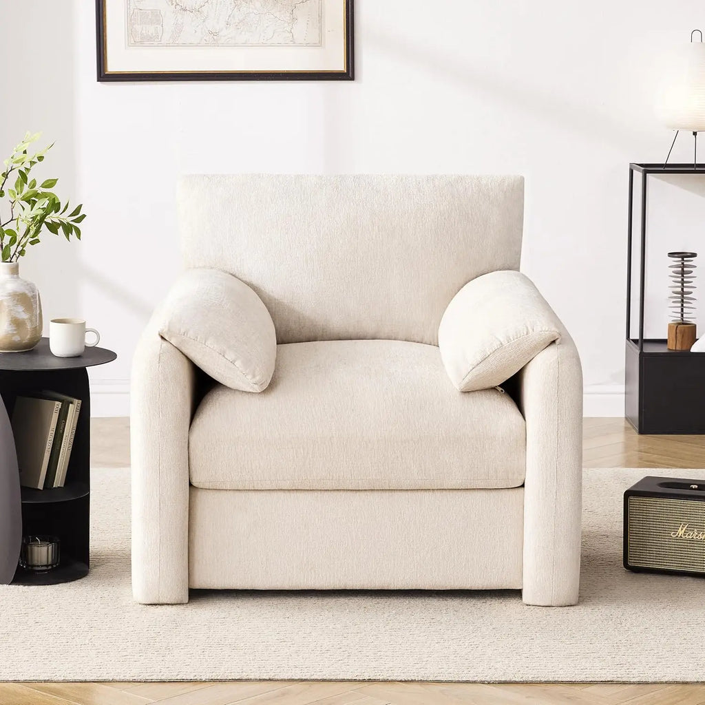 Chenille Lounge Reading Chair