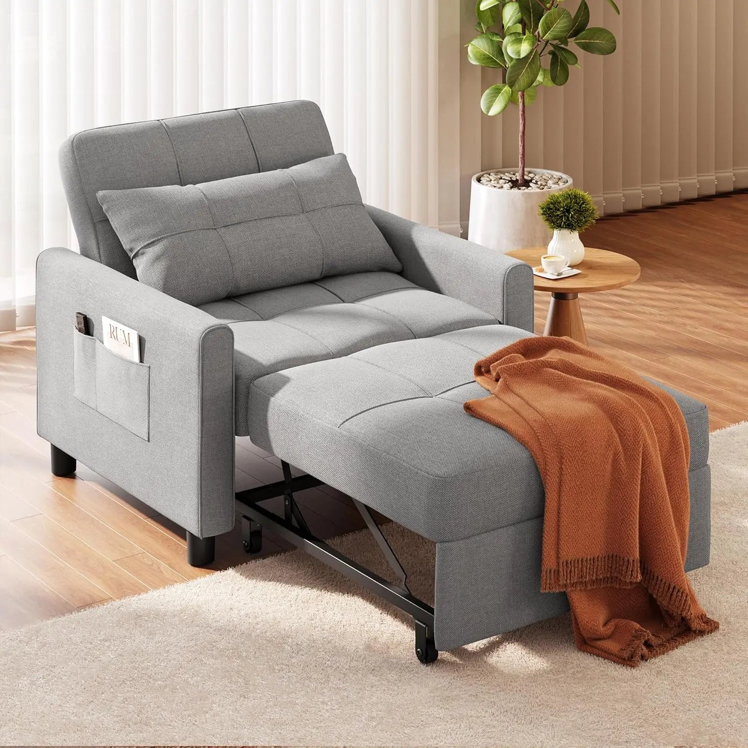 Convertible Linen Sofa Bed
