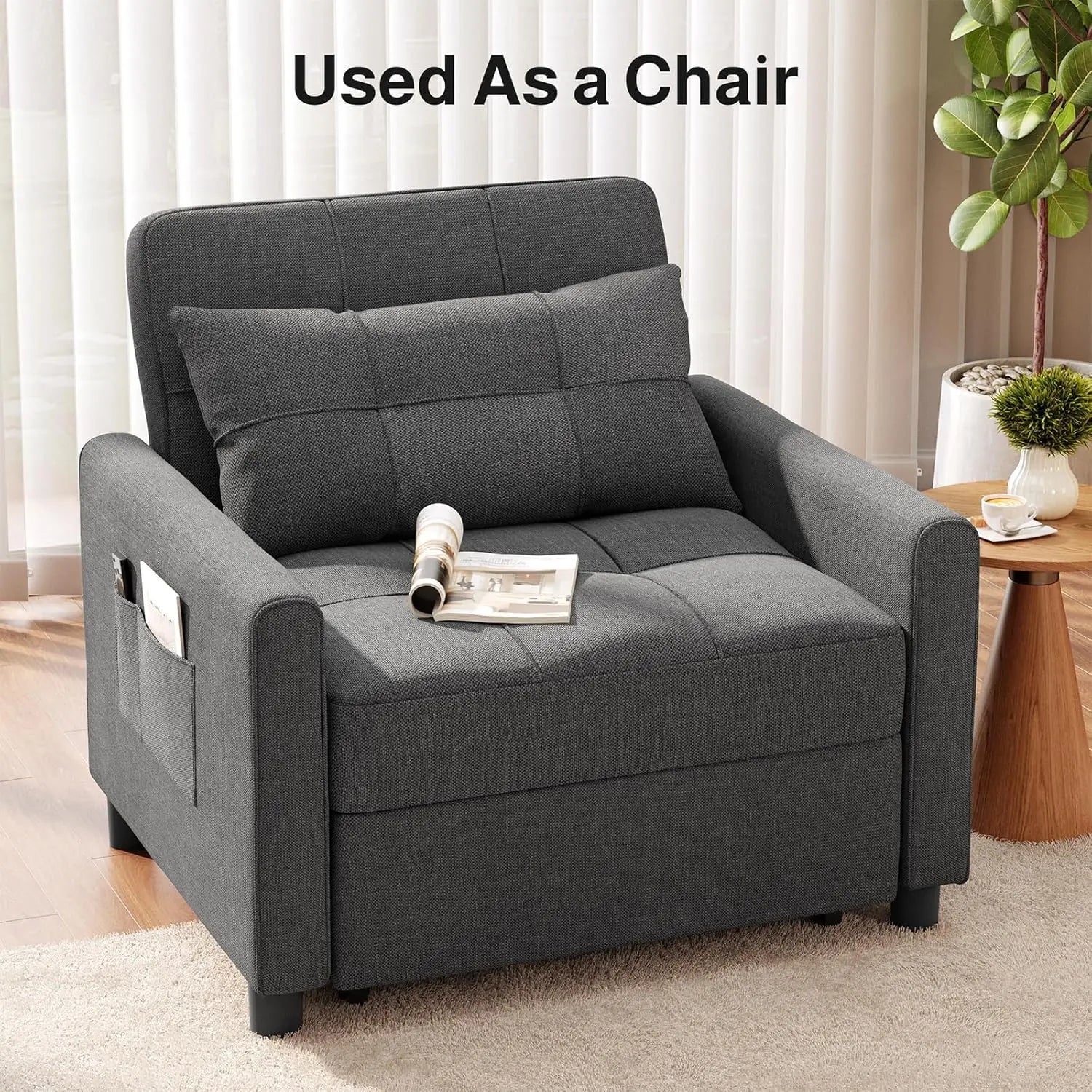 Convertible Linen Sofa Bed