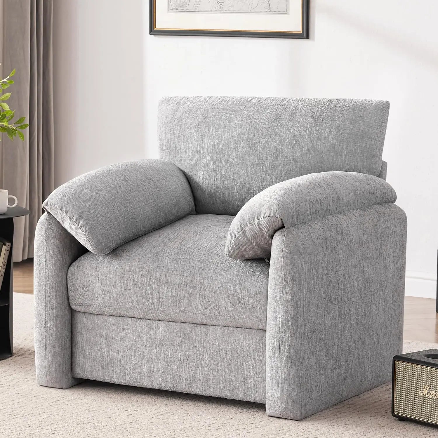 Chenille Lounge Reading Chair