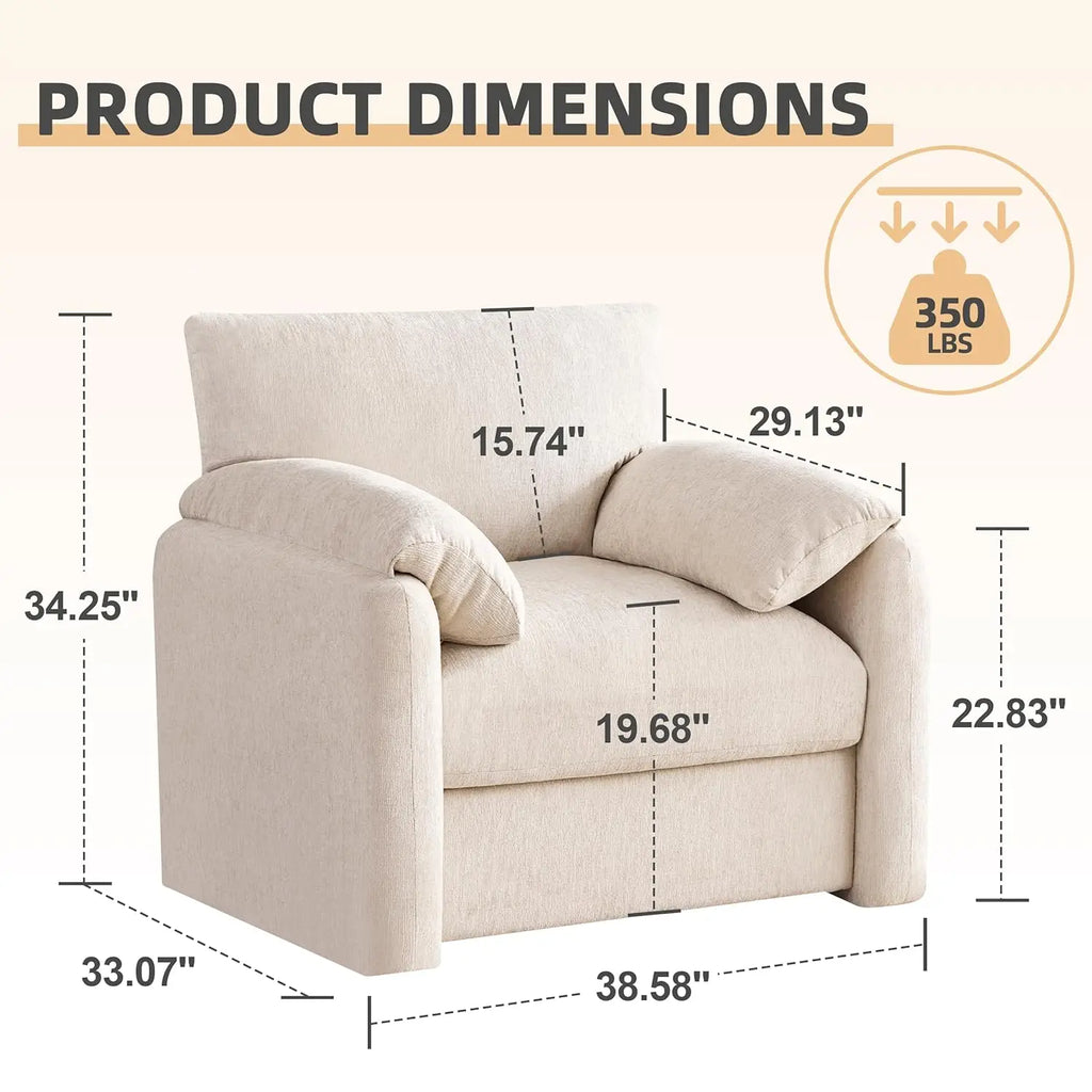 Chenille Lounge Reading Chair