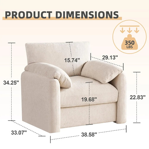 Chenille Lounge Reading Chair