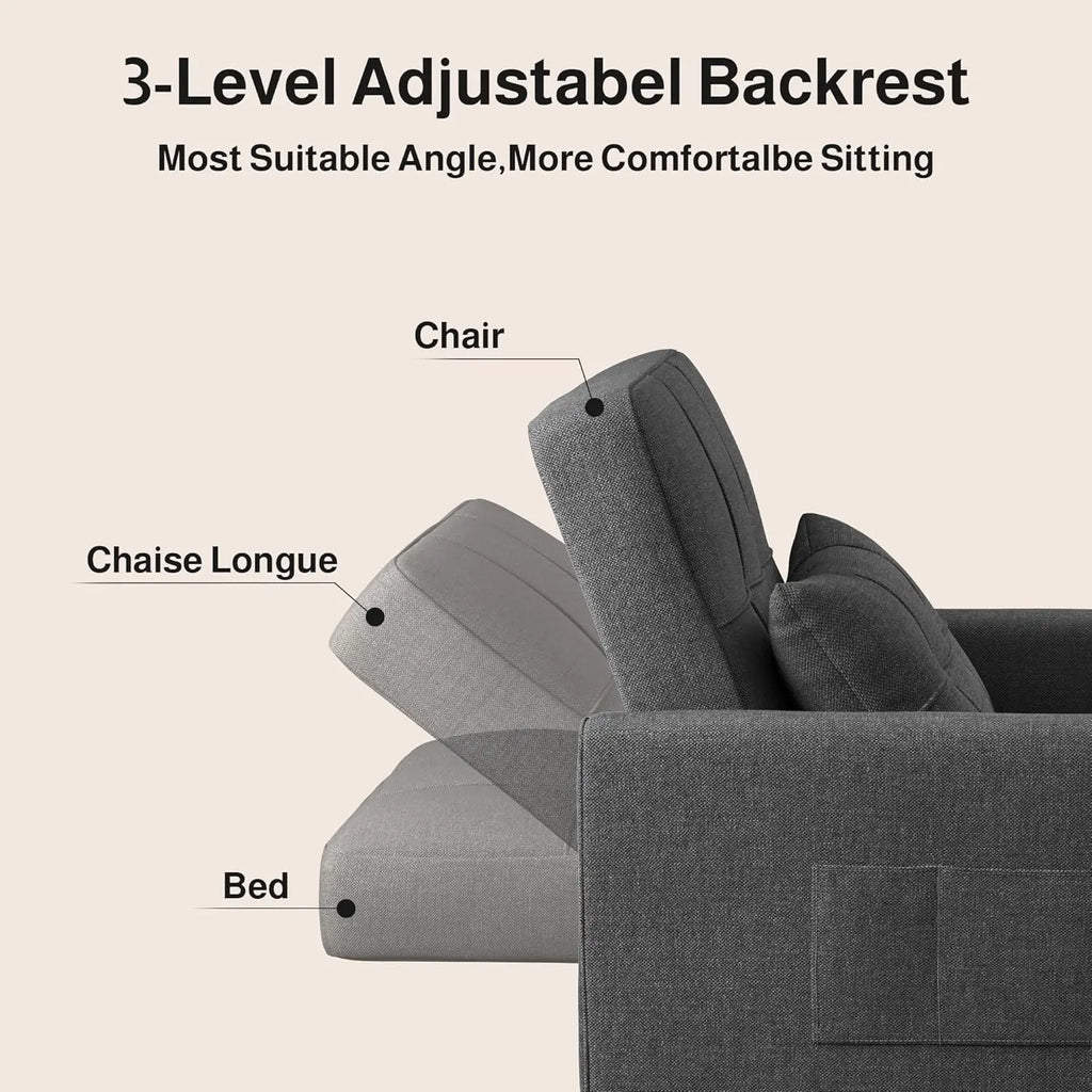 Convertible Linen Sofa Bed