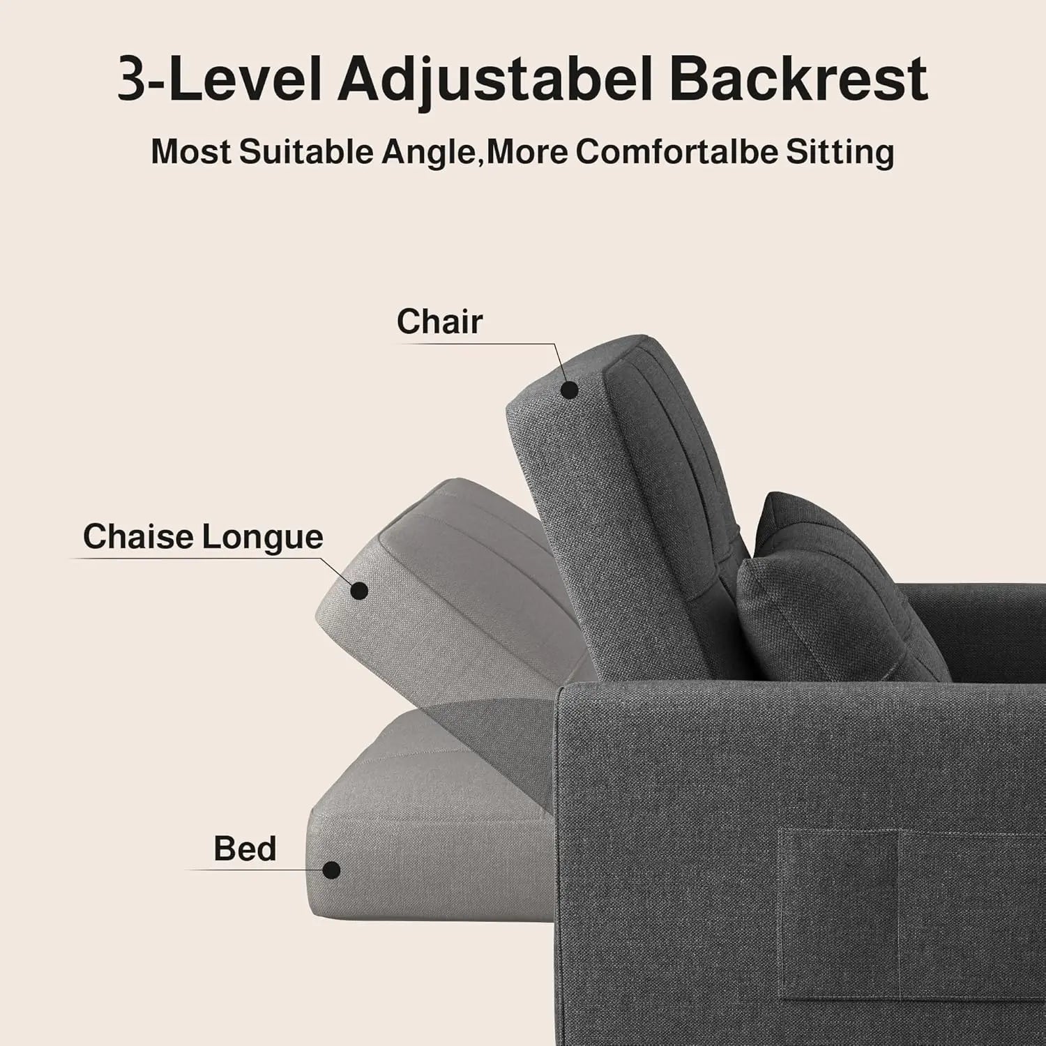 Convertible Linen Sofa Bed