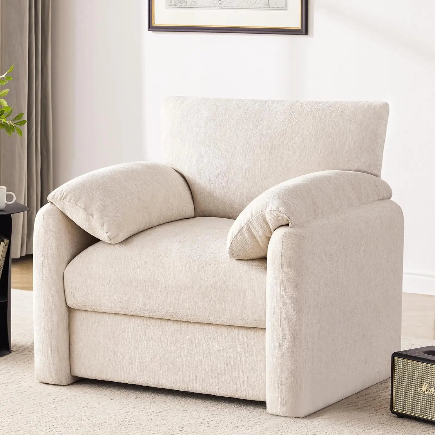 Chenille Lounge Reading Chair
