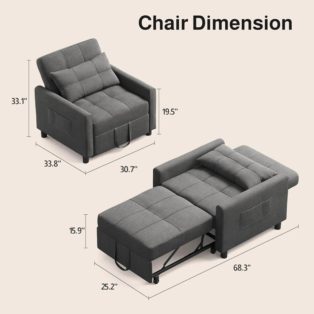 Convertible Linen Sofa Bed