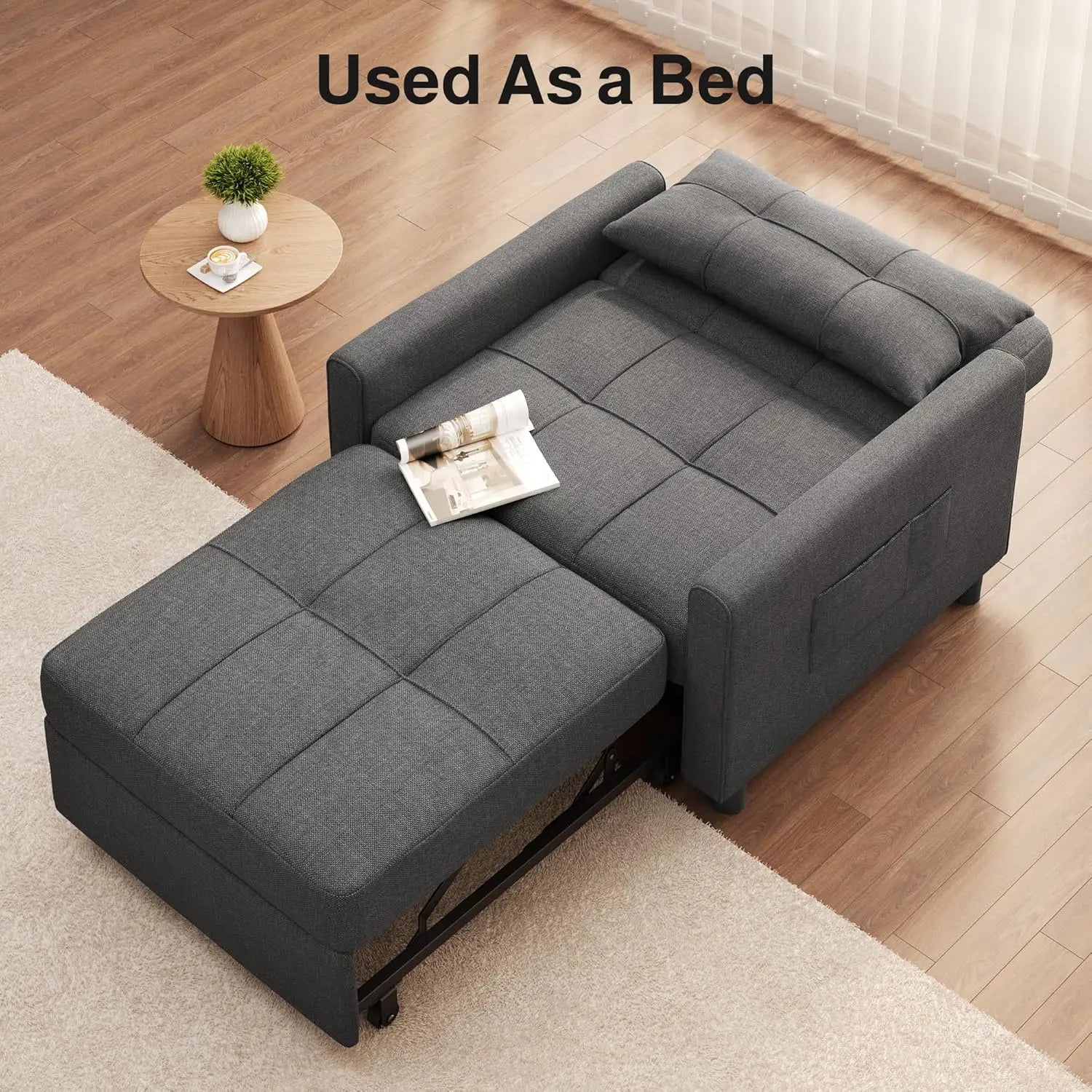 Convertible Linen Sofa Bed