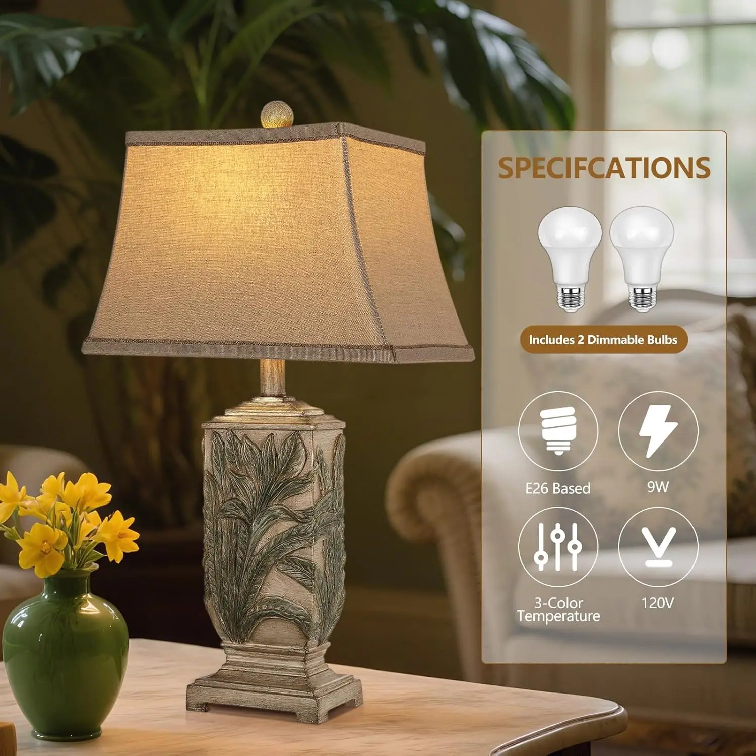 Vintage Table Lamps Set of 2