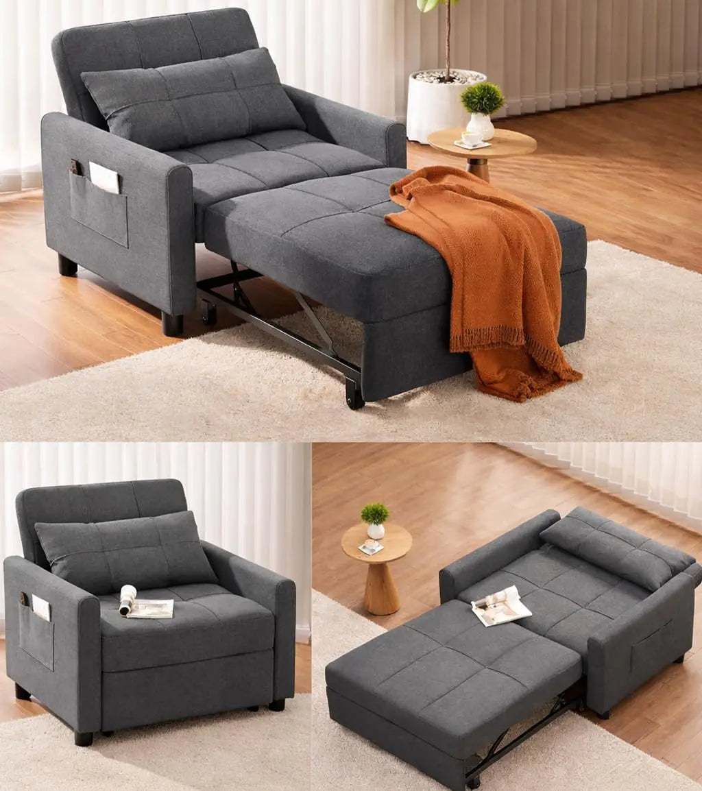 Convertible Linen Sofa Bed