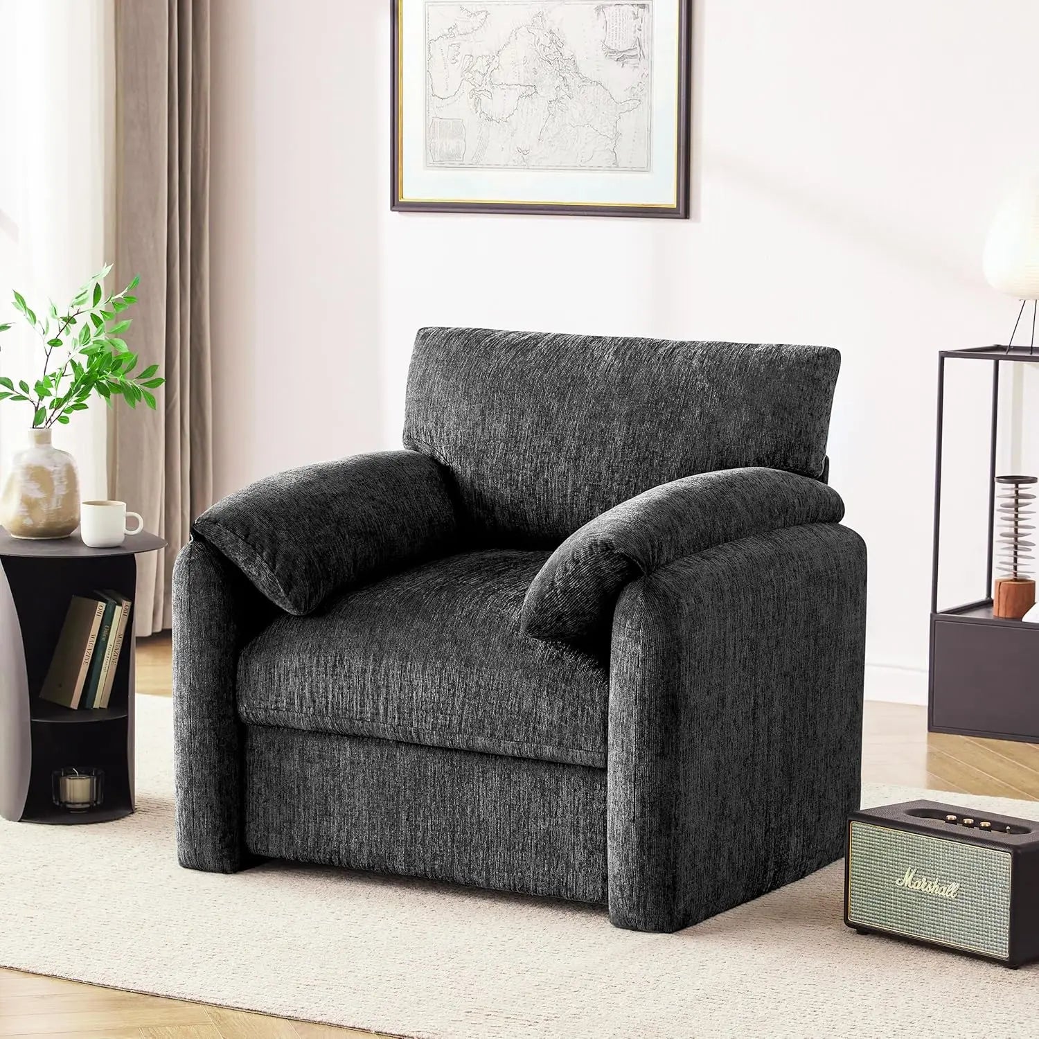 Chenille Lounge Reading Chair