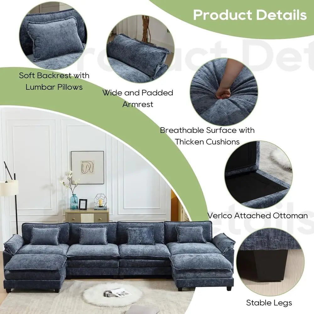 Plush Sleeper Sofa Set