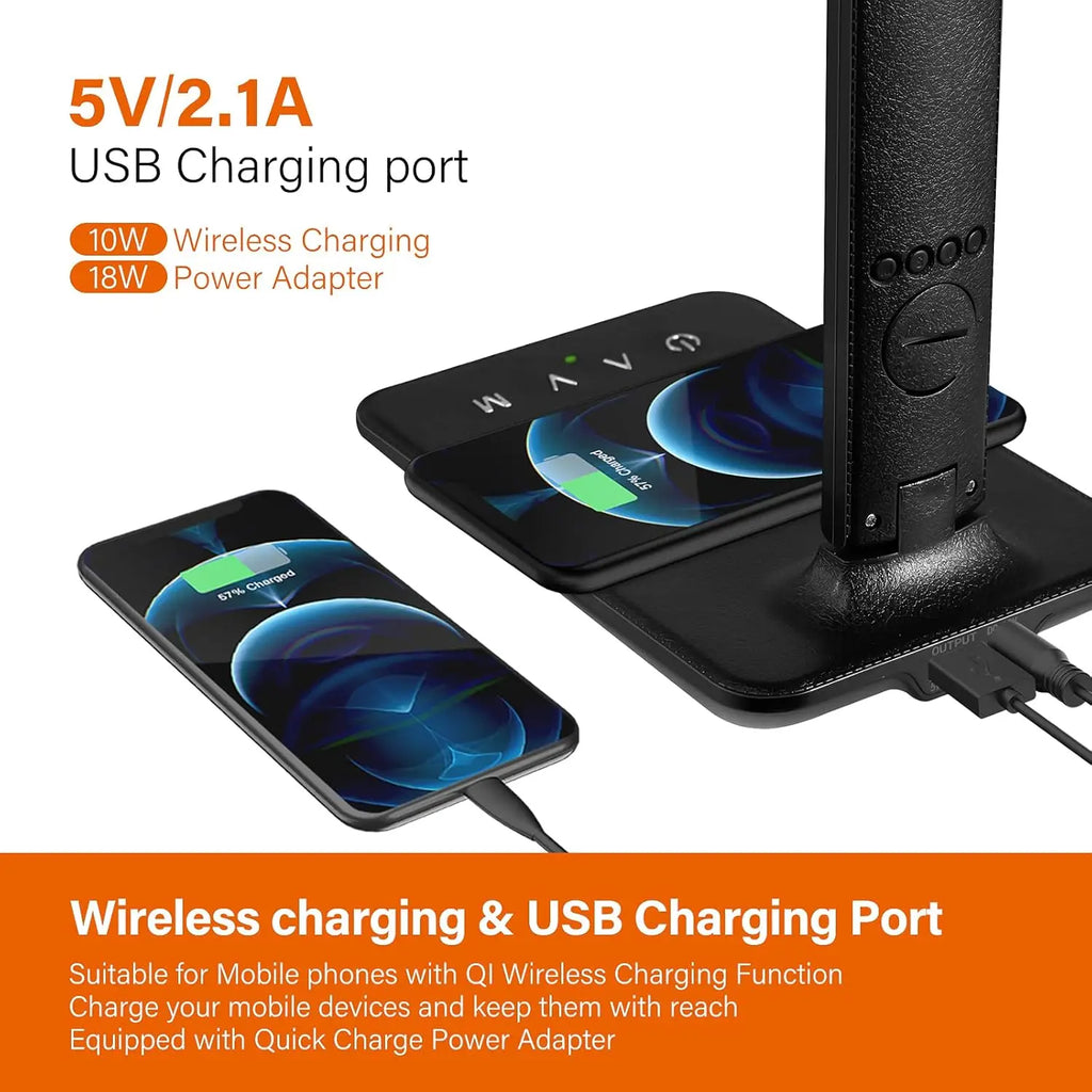 LED Desk Lamp with Wireless Charger