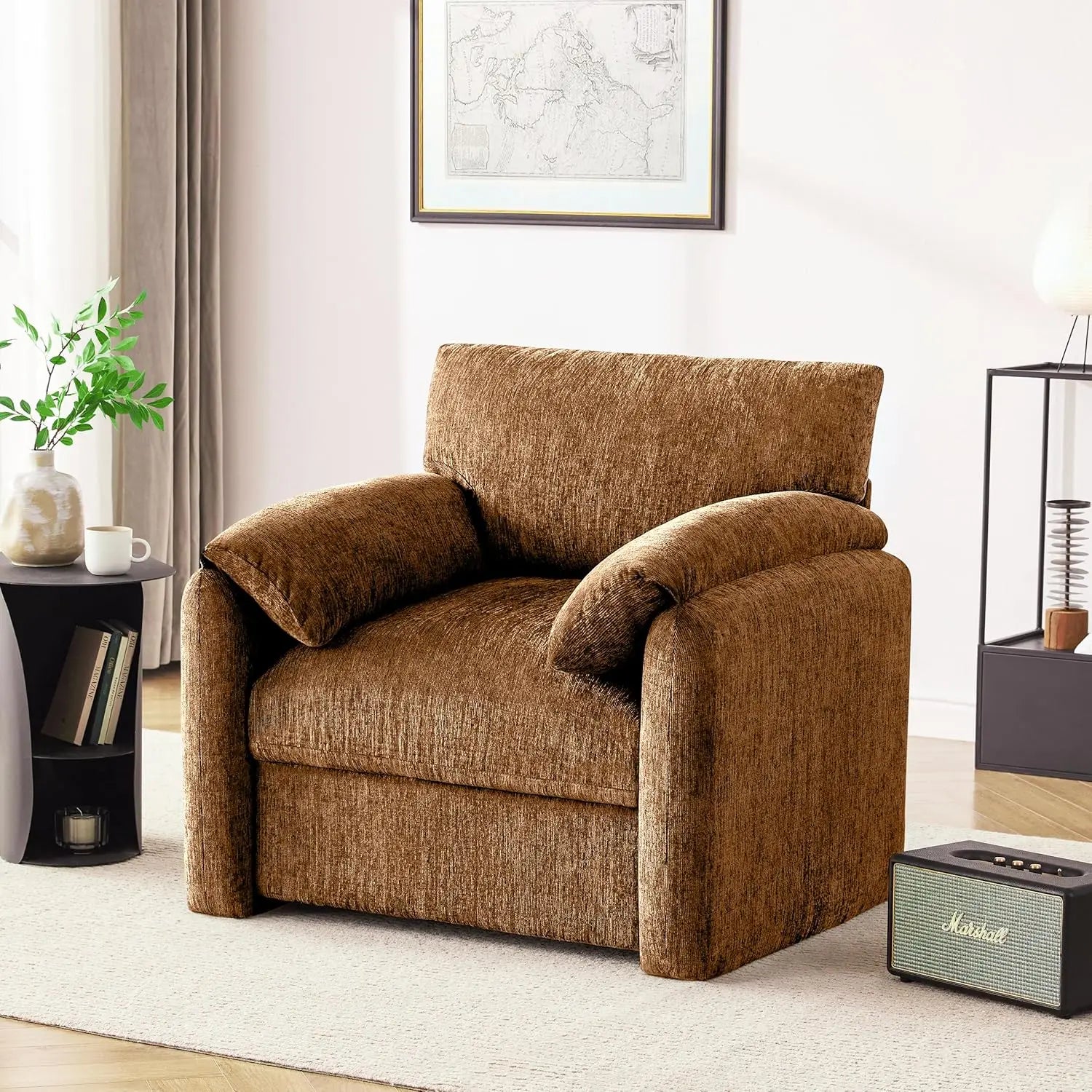 Chenille Lounge Reading Chair